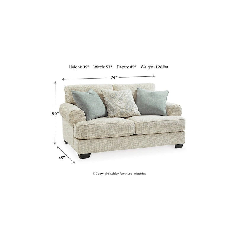 Causeuse beige - 74W x 45D x 39H