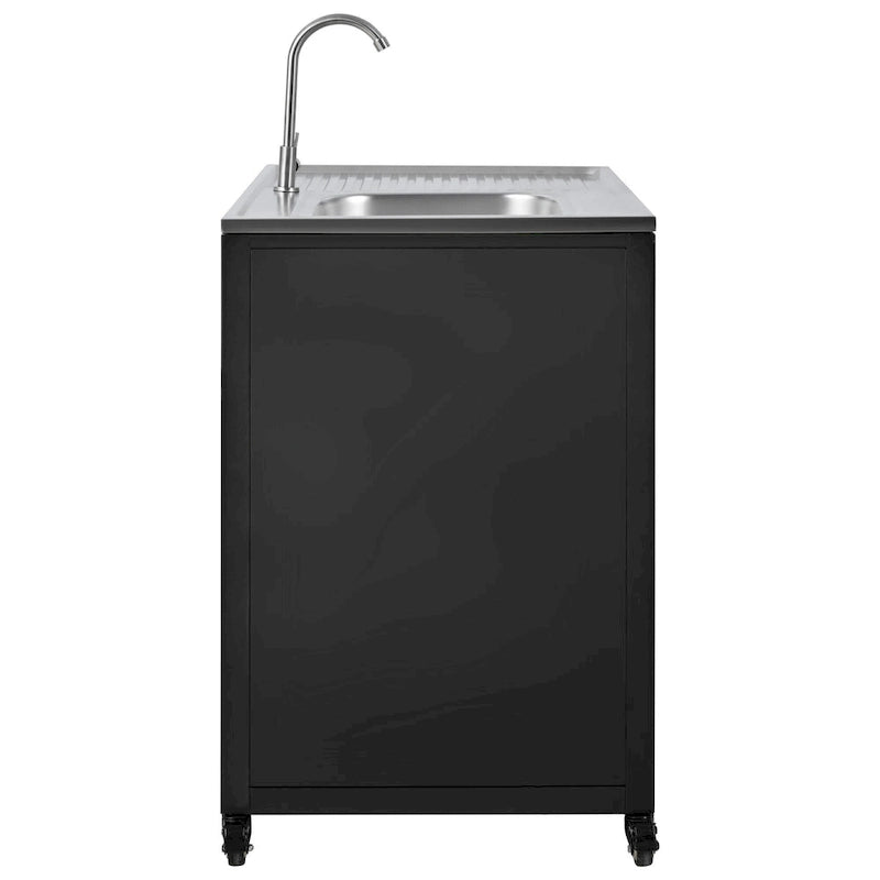 Mobile Outdoor-Küchenspüle, modulare Terrassen-Küchenspülenstation mit Schrank