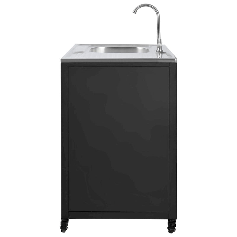 Mobile Outdoor-Küchenspüle, modulare Terrassen-Küchenspülenstation mit Schrank