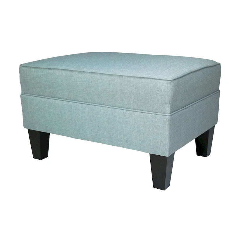 Fabric Upholstered Square Welted Ottoman