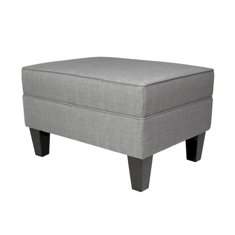 Fabric Upholstered Square Welted Ottoman