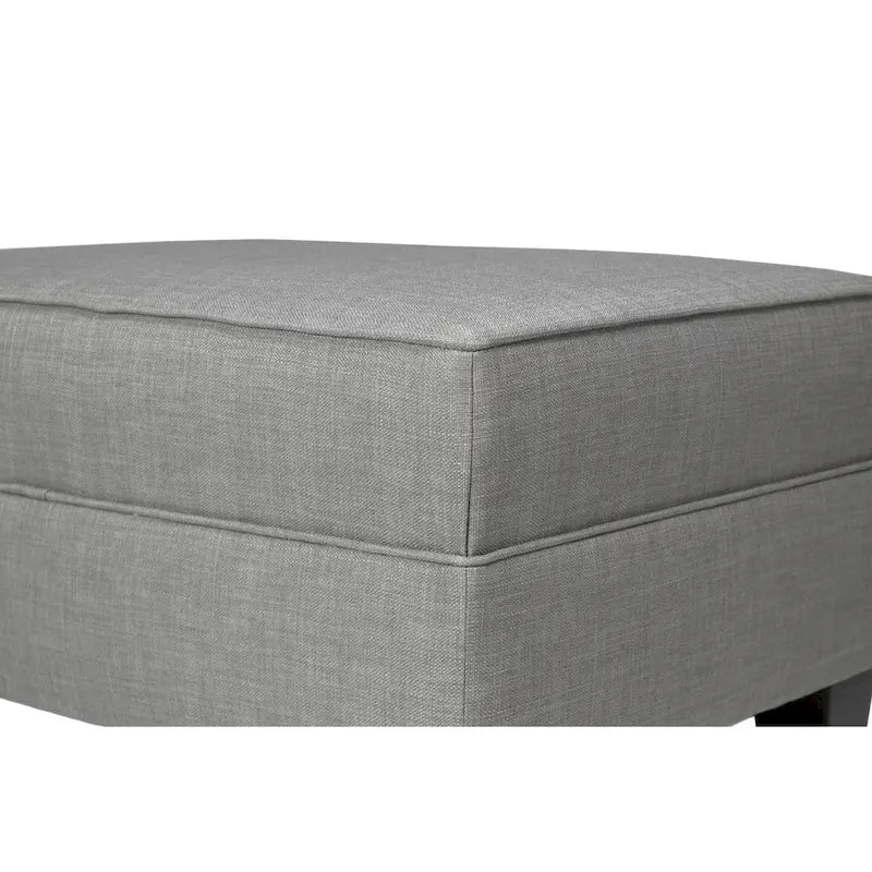 Fabric Upholstered Square Welted Ottoman