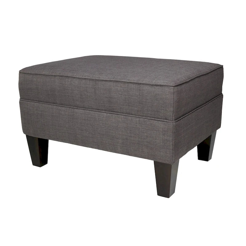 Fabric Upholstered Square Welted Ottoman
