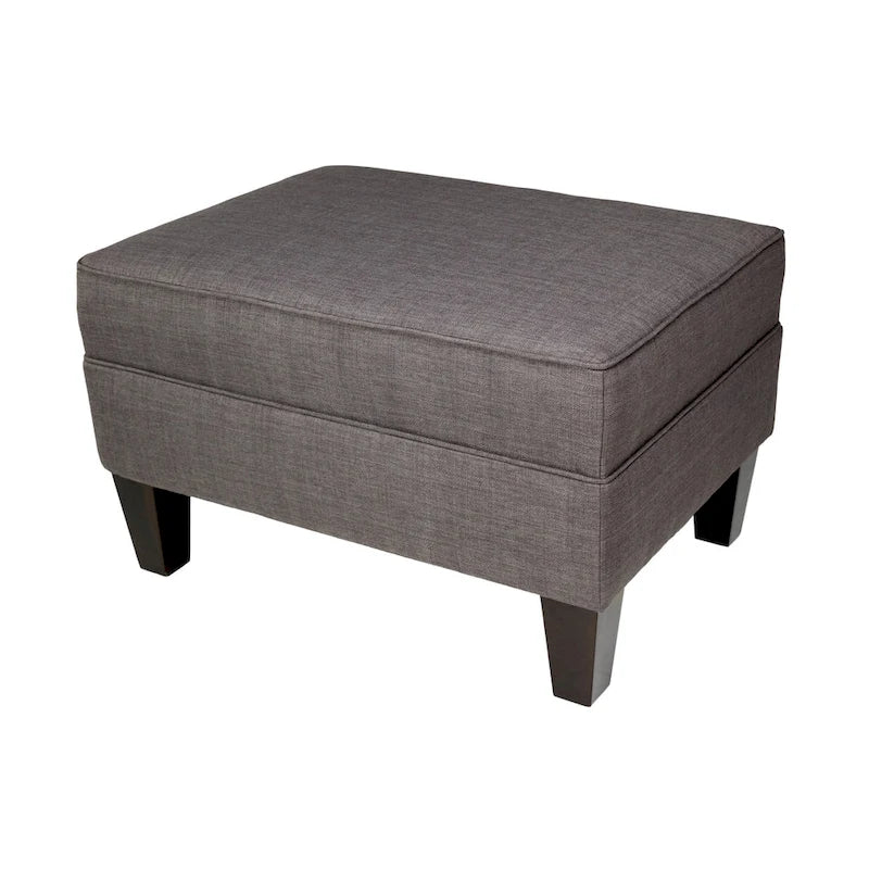 Fabric Upholstered Square Welted Ottoman