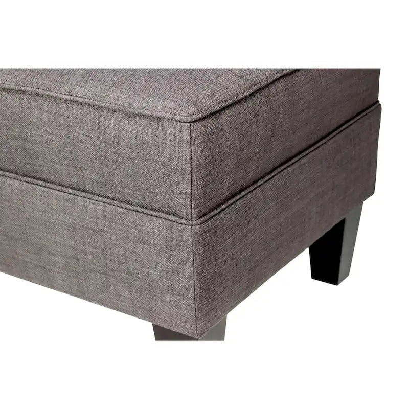 Fabric Upholstered Square Welted Ottoman