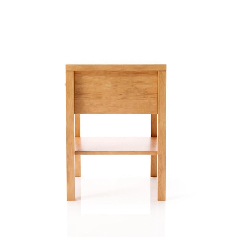Nowoczesny stolik nocny z litego drewna w stylu mid-century modern z 1 szufladą marki
