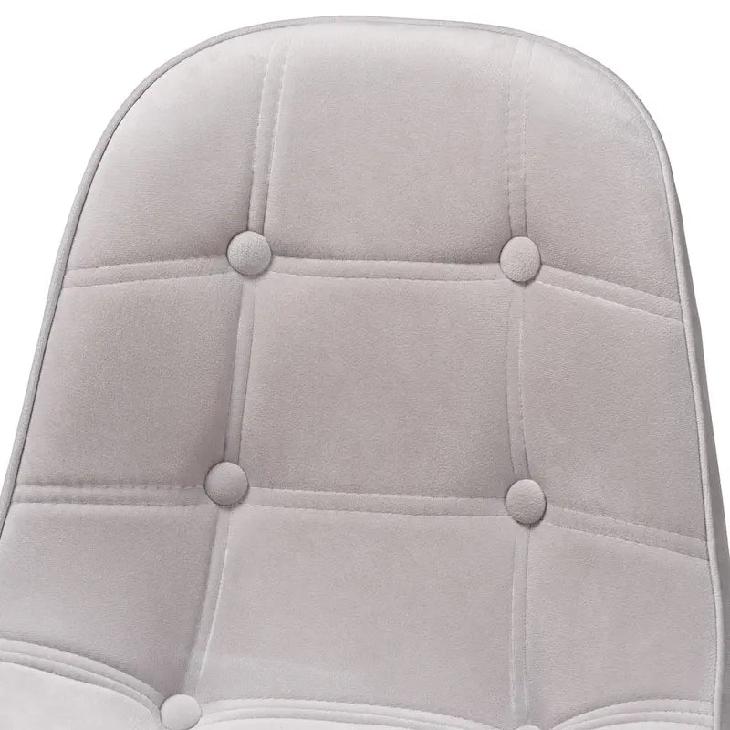 Contemporary Glam and Luxe Velvet Fabric and Gold Metal Swivel Office chair