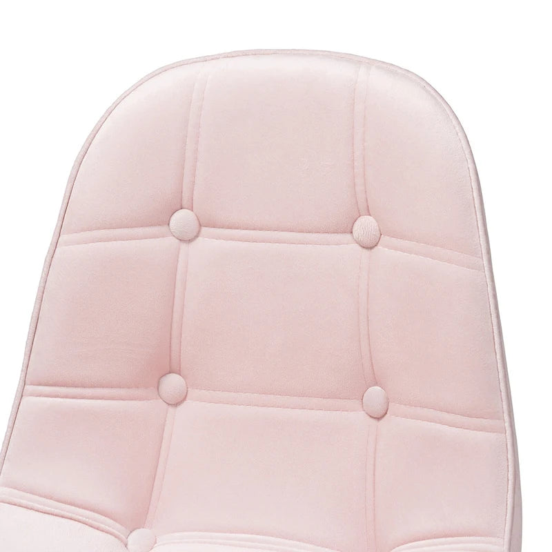 Contemporary Glam and Luxe Velvet Fabric and Gold Metal Swivel Office chair
