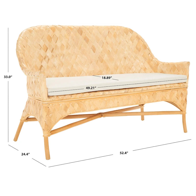 Geflochtene Sofabank - 52 W x 24 D x 33 H - 52Wx24Dx33H