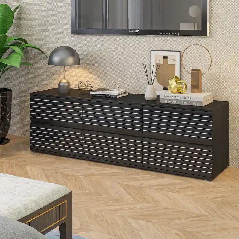 Cassettiera multiuso a 6 cassetti e mobile TV per intrattenimento da 63