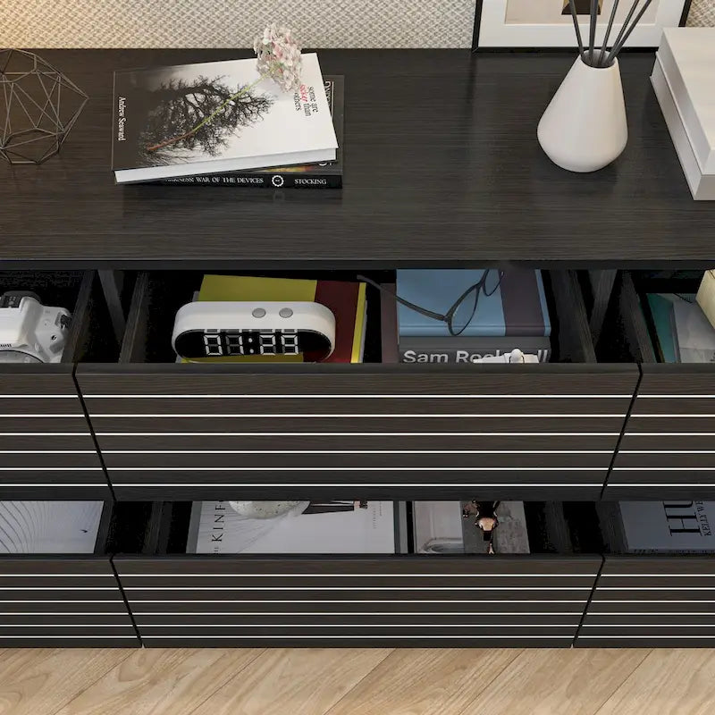 Cassettiera multiuso a 6 cassetti e mobile TV per intrattenimento da 63