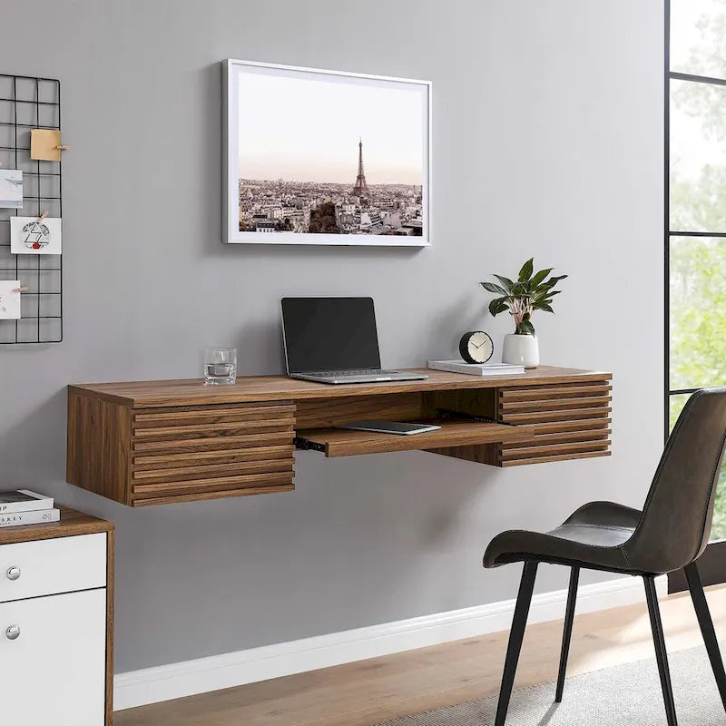 Houten bureautafel voor wandmontage