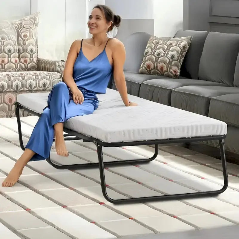 Nautica Home Gellux Cooling Gel Foam Folding Steel Frame Guest Bed